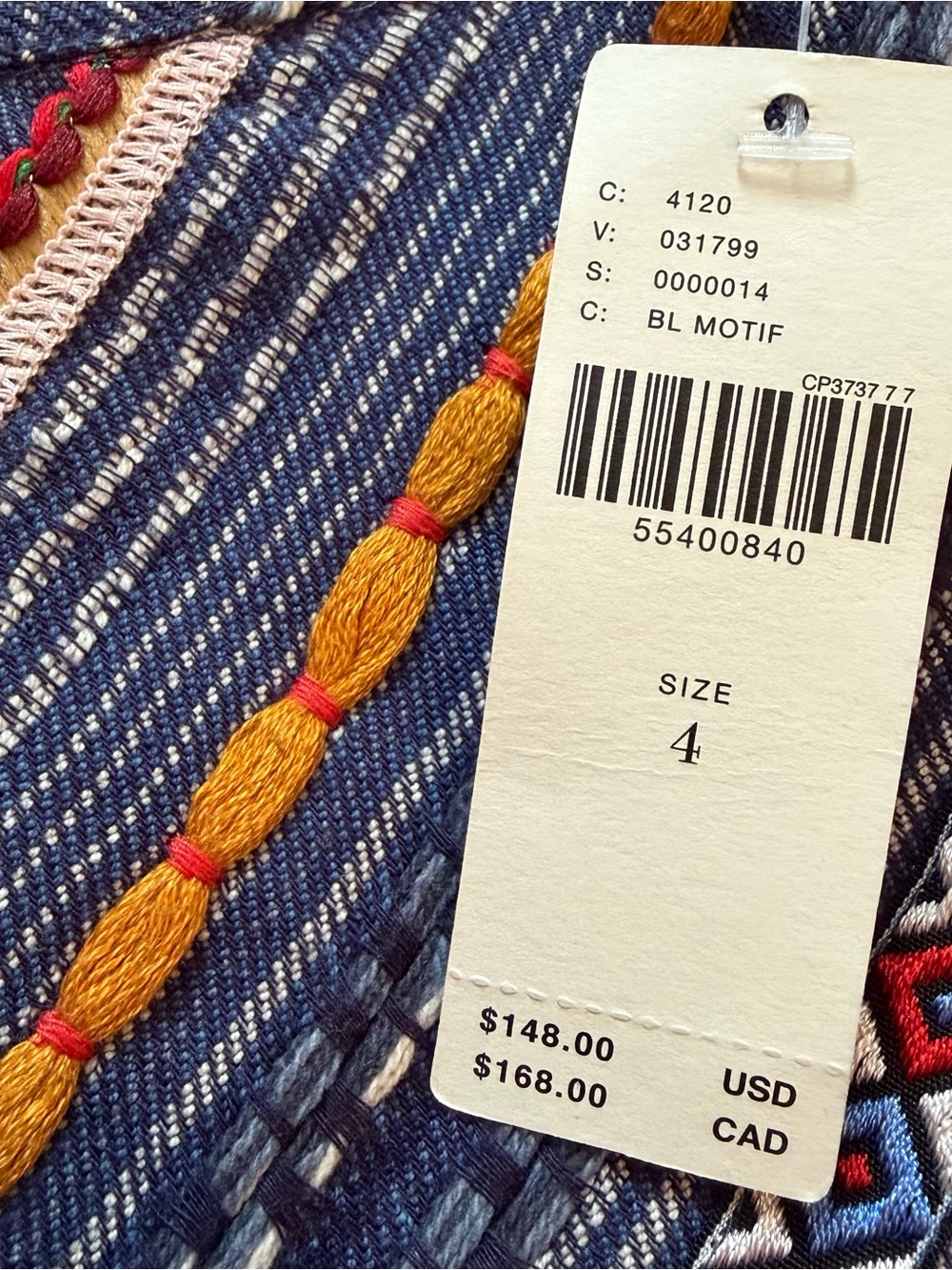NWT Maeve by Anthropologie Navy Multi-Colored Skirt, Size 4 - Picture 8 of 12